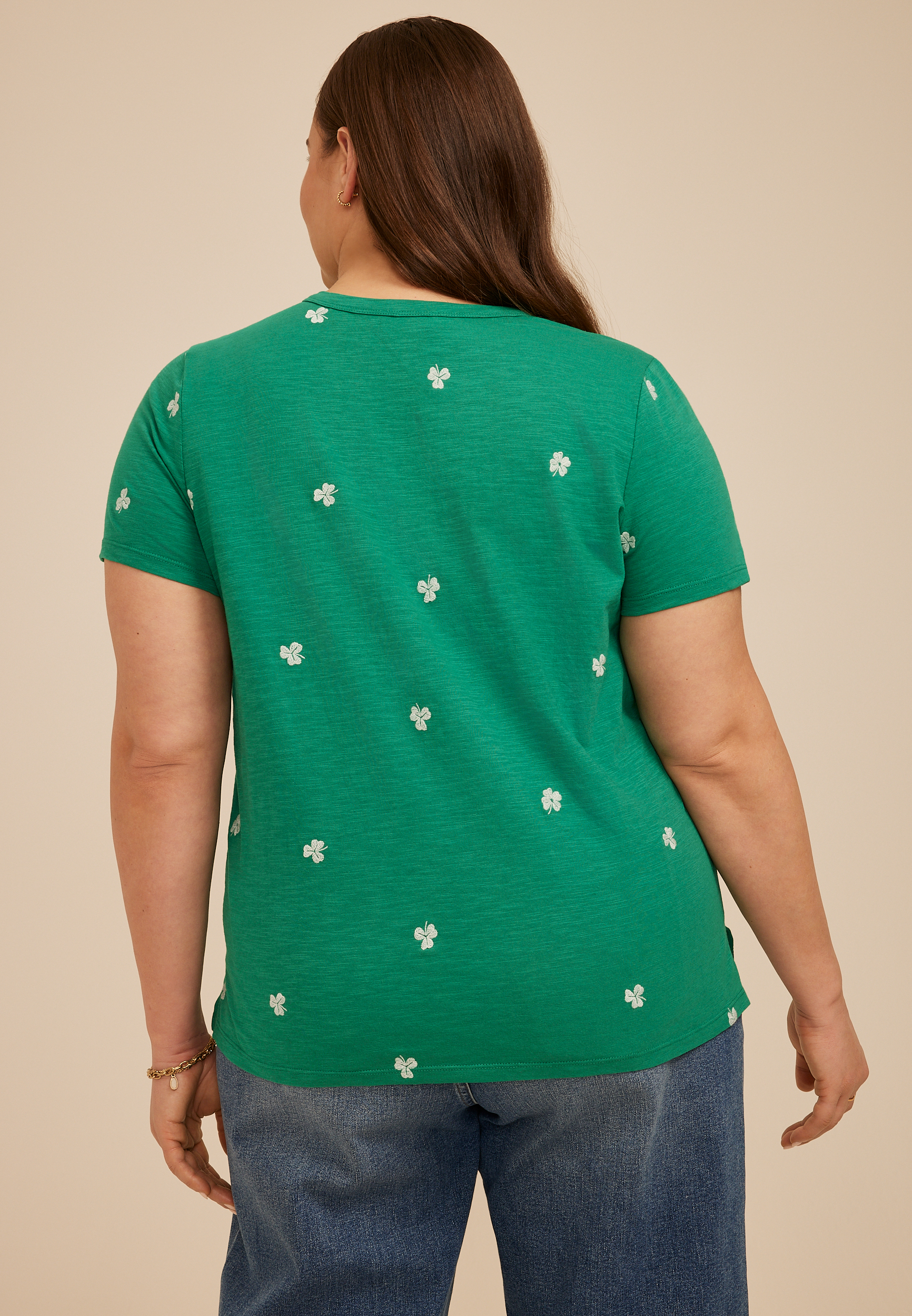 Plus Size 24/7 Dawson Shamrock Crew Neck Tee, SHADY GLADE COMBO, large