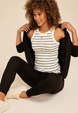 24/7 Variegated Striped Ribbed Highline Tank Top, SOFT WHITE COMBO, small