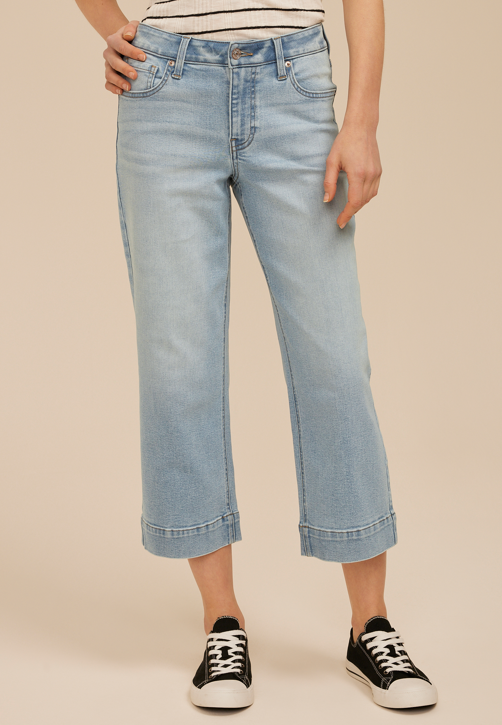 m jeans by maurices&trade; High Rise Wide Leg Cropped Jean