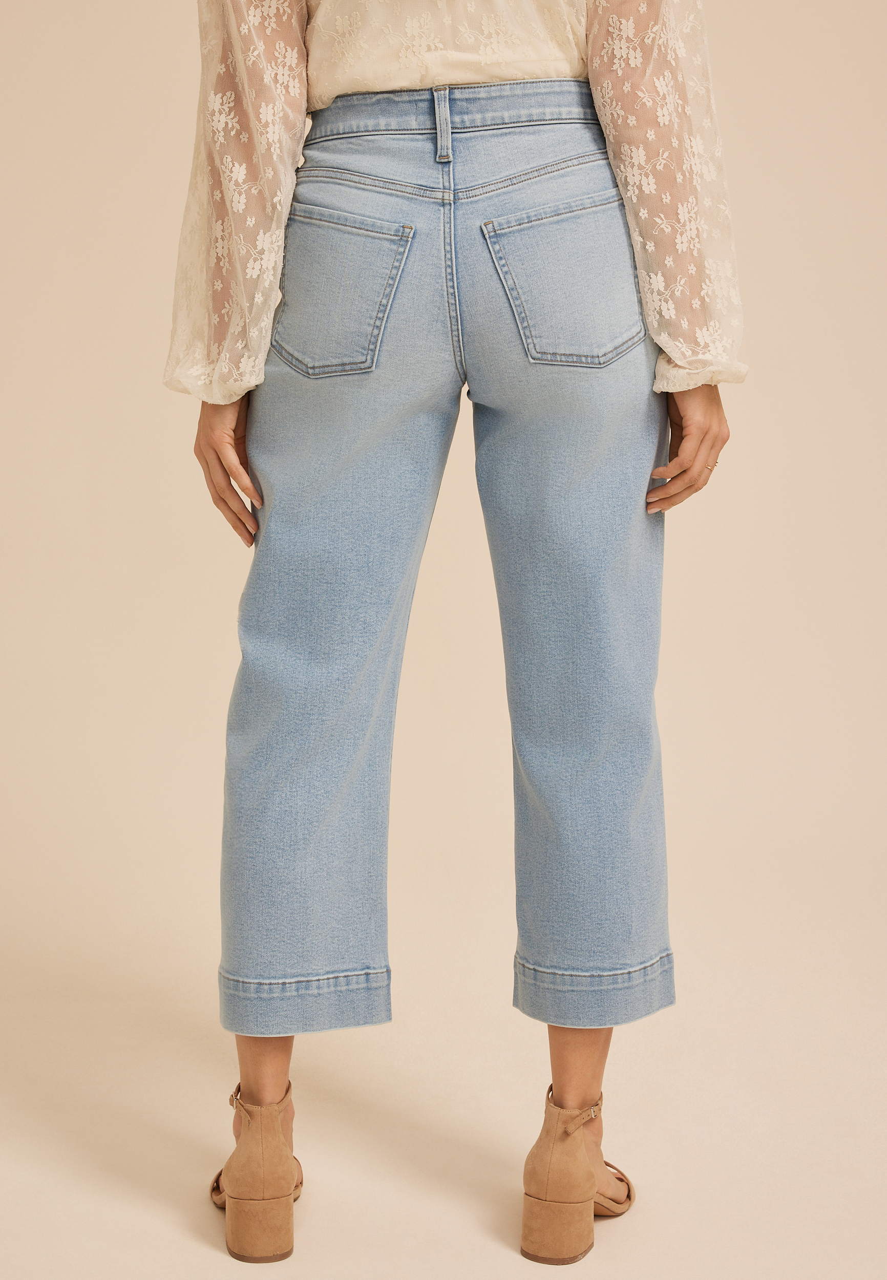 m jeans by maurices&trade; High Rise Wide Leg Cropped Jean, C2806, large