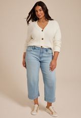 Plus Size m jeans by maurices&trade; High Rise Wide Leg Cropped Jean, C2806, small