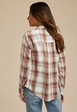 Washed Plaid Button Down Shirt, C1524, small