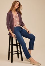Textured Versa 3/4 Sleeve Blazer, C4424, small