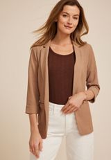 Textured Versa 3/4 Sleeve Blazer, AMPHORA, small