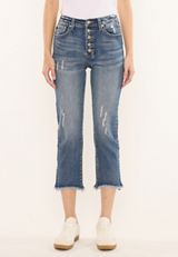 KanCan&trade; High Rise Frayed Hem Button Fly Cropped Jean, C3337, small