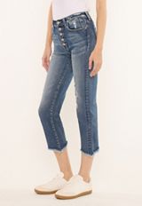 KanCan&trade; High Rise Frayed Hem Button Fly Cropped Jean, C3337, small