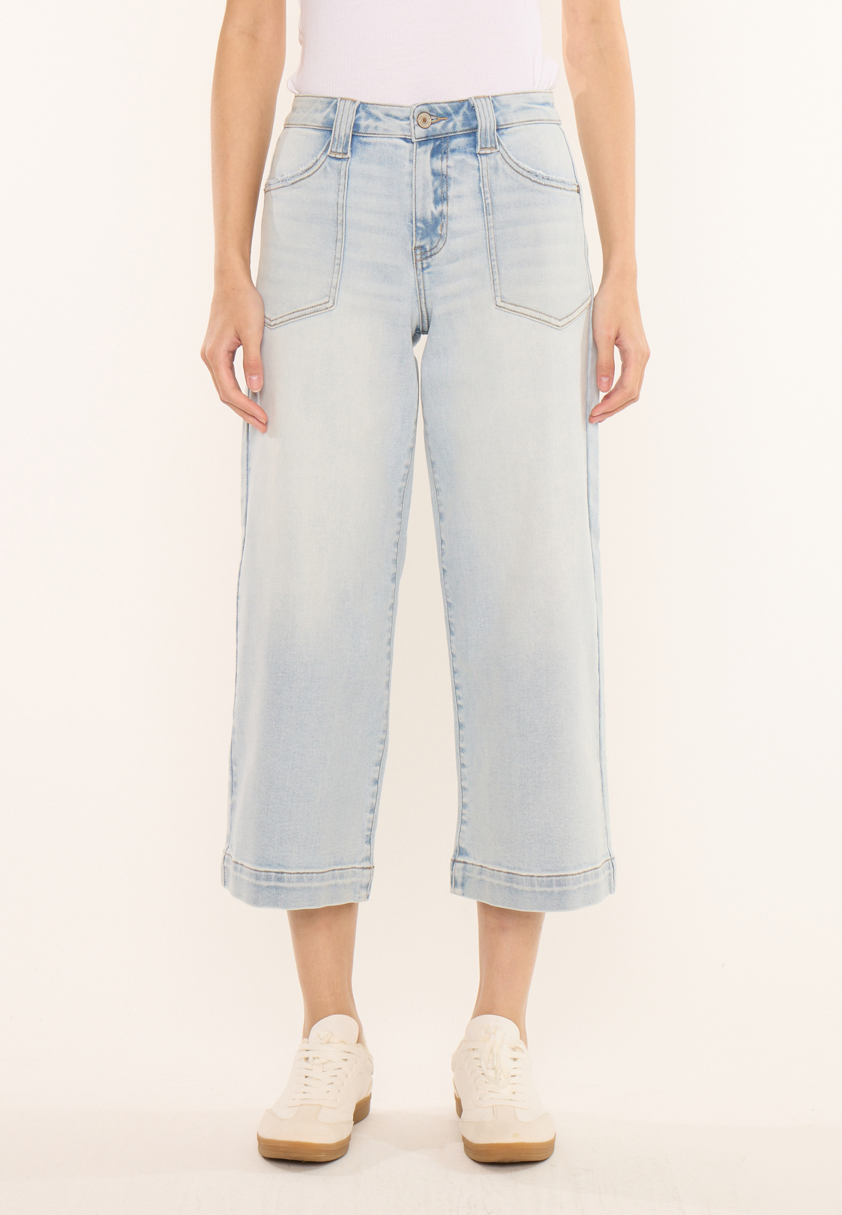 KanCan&trade; High Rise Patch Pocket Wide Leg Cropped Jean, C2806, large