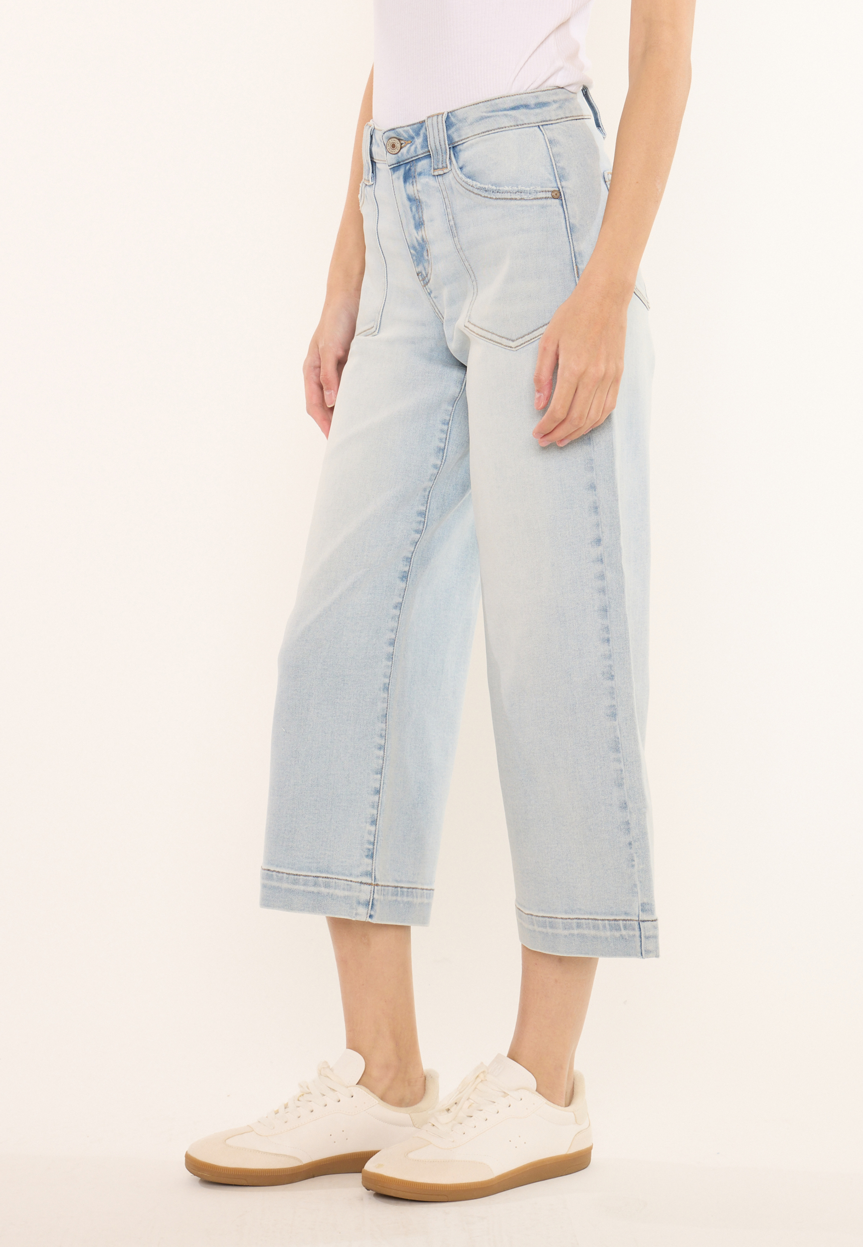 KanCan&trade; High Rise Patch Pocket Wide Leg Cropped Jean, C2806, large