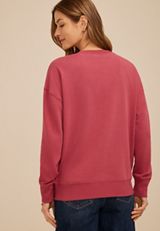 Soutache Floral Embroidered Crew Neck Sweatshirt, C194, small