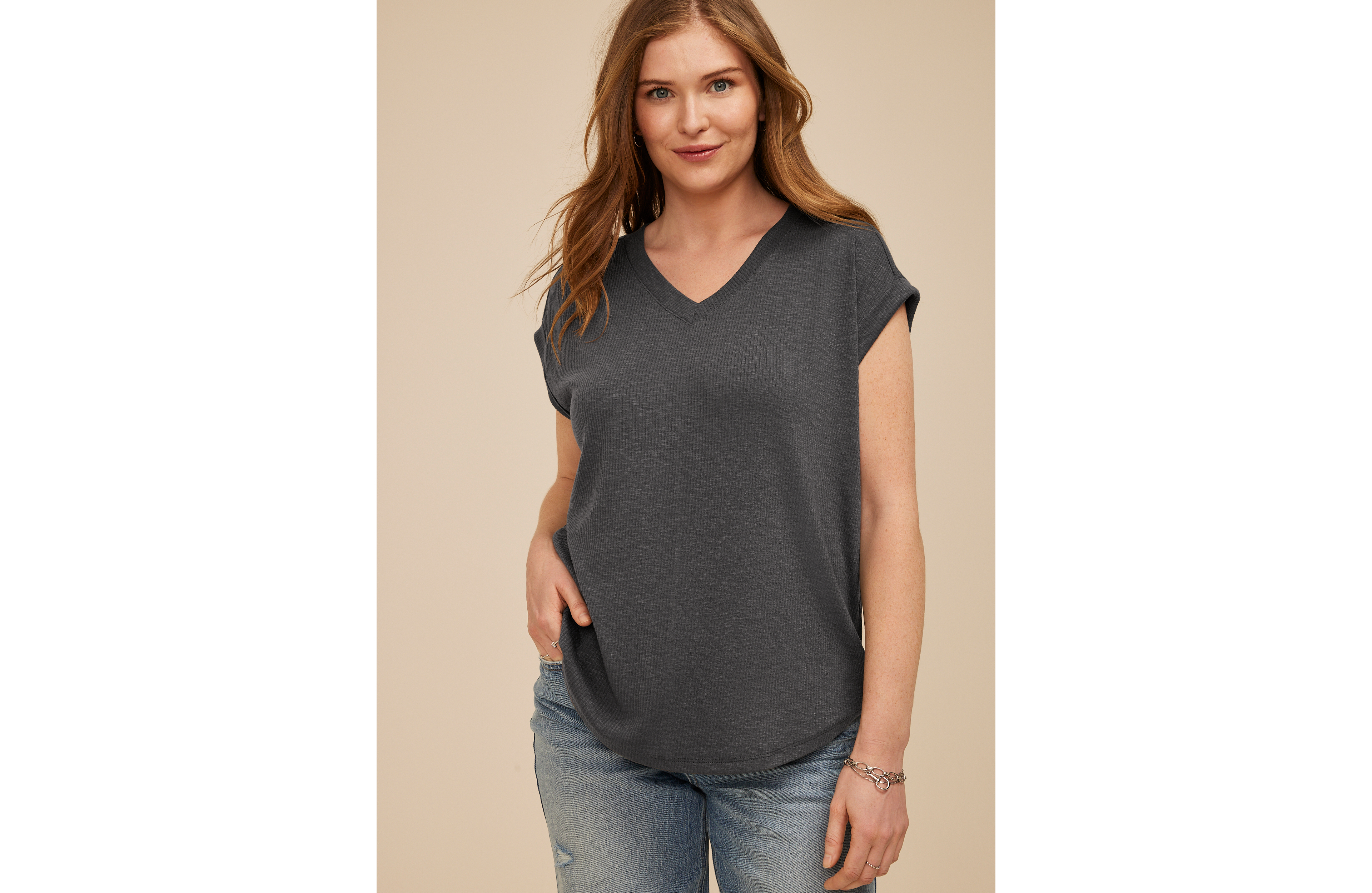 24/7 Berkley V Neck Short Sleeve Tee