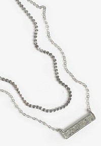 Silver Plated Tennis Necklace