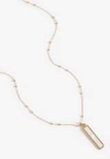 Semi Precious Opal Cream Stone Bar Necklace, C605, small