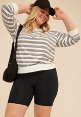 Plus Size High Rise Smooth Pocket Bike Short, C106, small