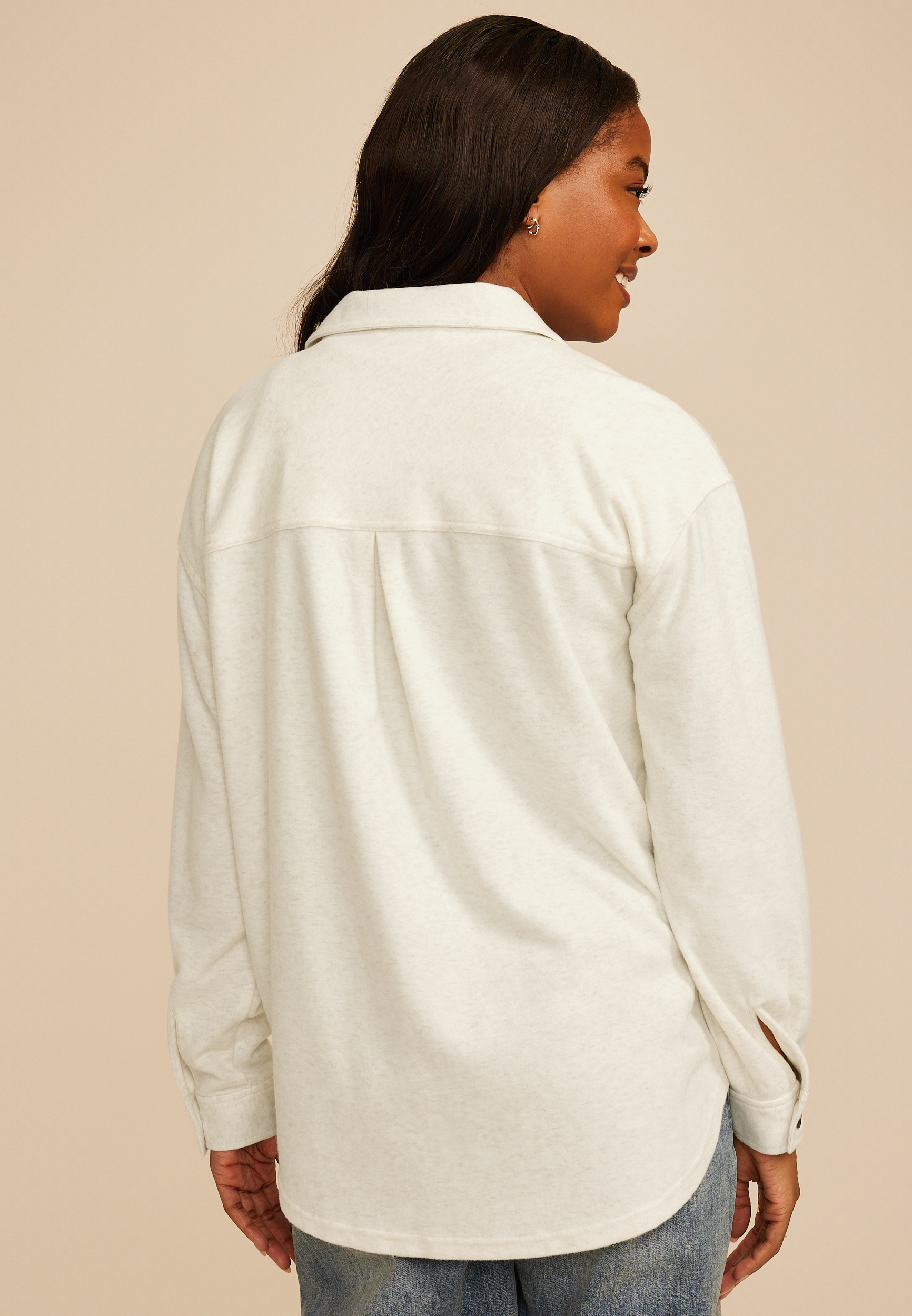 Knit Boyfriend Shacket, C2445, large