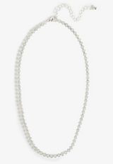 Silver Plated Tennis Necklace, C431, small