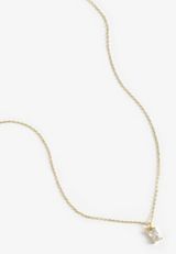 Dainty Gold Plated Baguette Pendant Necklace, GOLD, small