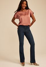 Delton Satin Zipper Back Blouse, C6259, small