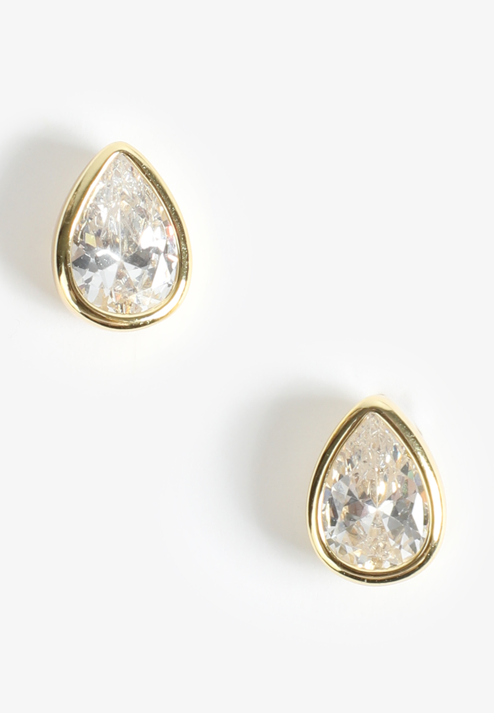 Gold Plated Teardrop Stud Earrings