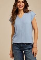 24/7 Magnolia V Neck Tee, C8408, small