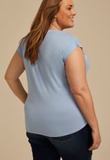 Plus Size 24/7 Magnolia V Neck Tee, C8408, small