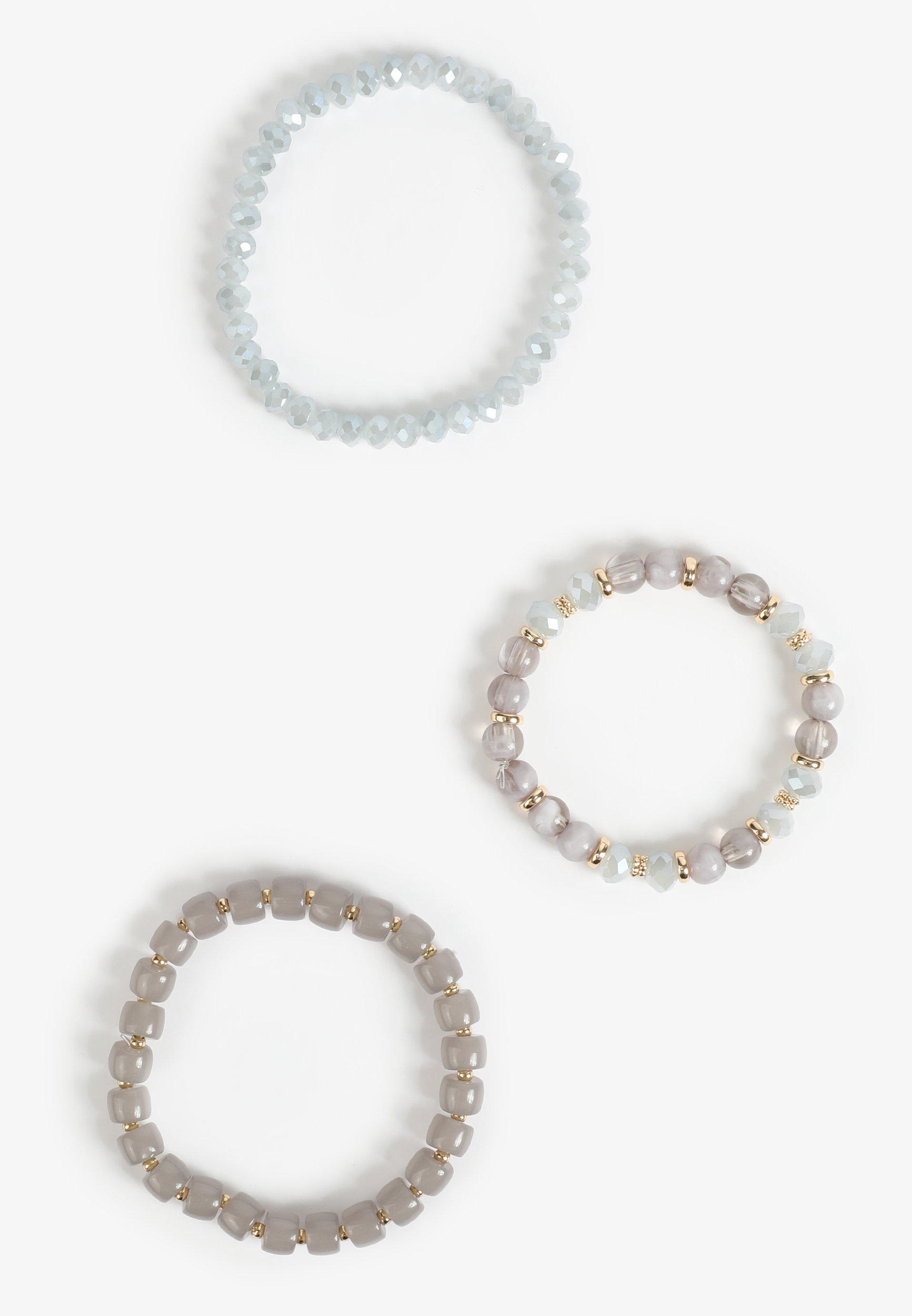 3 Pack Stackable Beaded Stretch Bracelet Set, C829, large