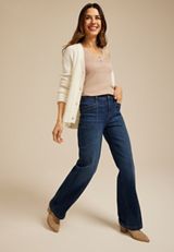 m jeans by maurices&trade; Dark High Rise Utility Pocket Seamed Wide Leg Jean, C258, small