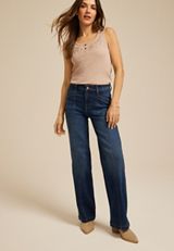 m jeans by maurices&trade; Dark High Rise Utility Pocket Seamed Wide Leg Jean, C258, small