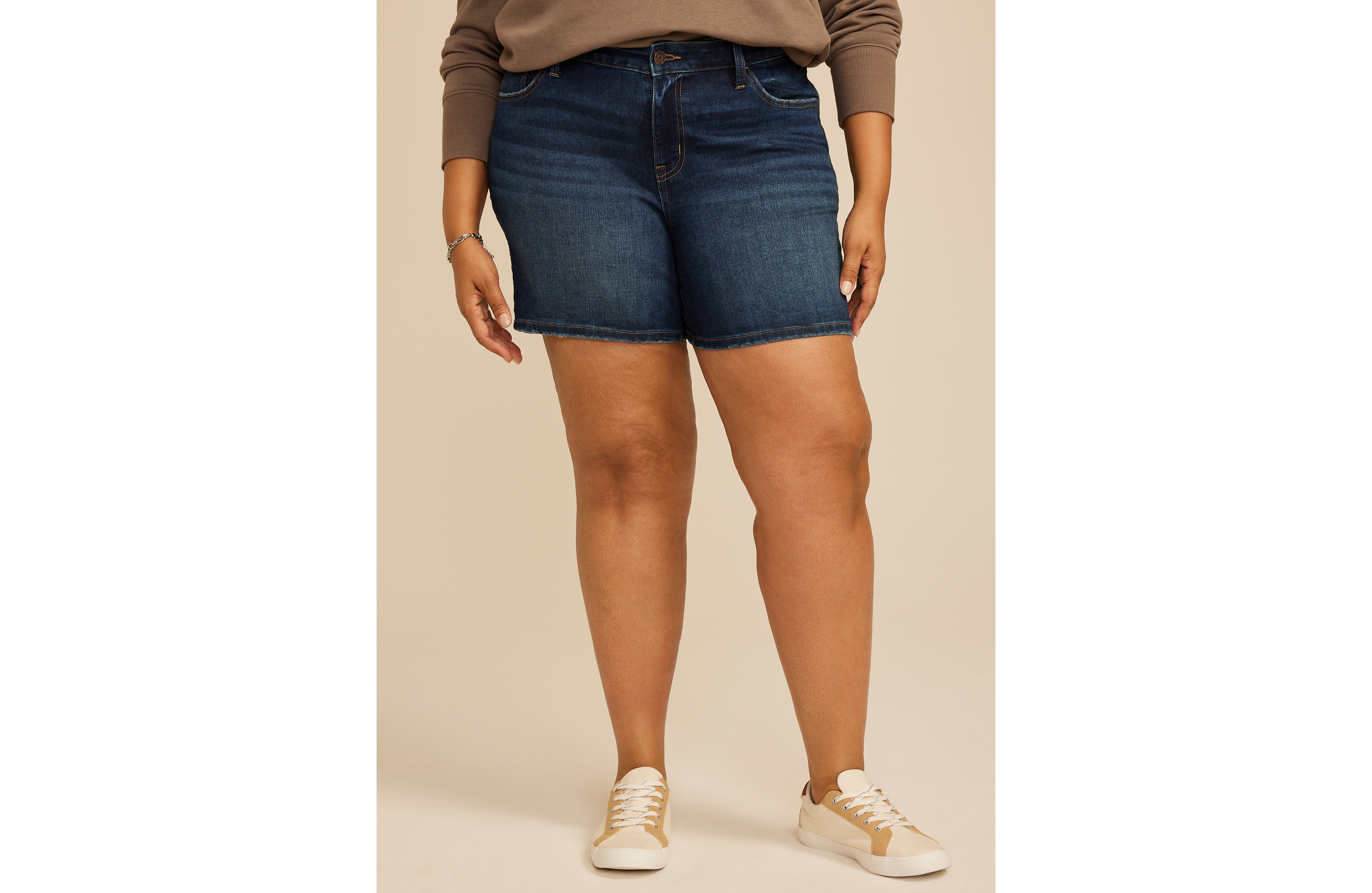 Plus m jeans by maurices™ Classic Mid Rise Slit Hem 6in Short