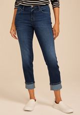 m jeans by maurices&trade; Classic Mid Rise Straight Cropped Jean, DARK SANDBLAST, small