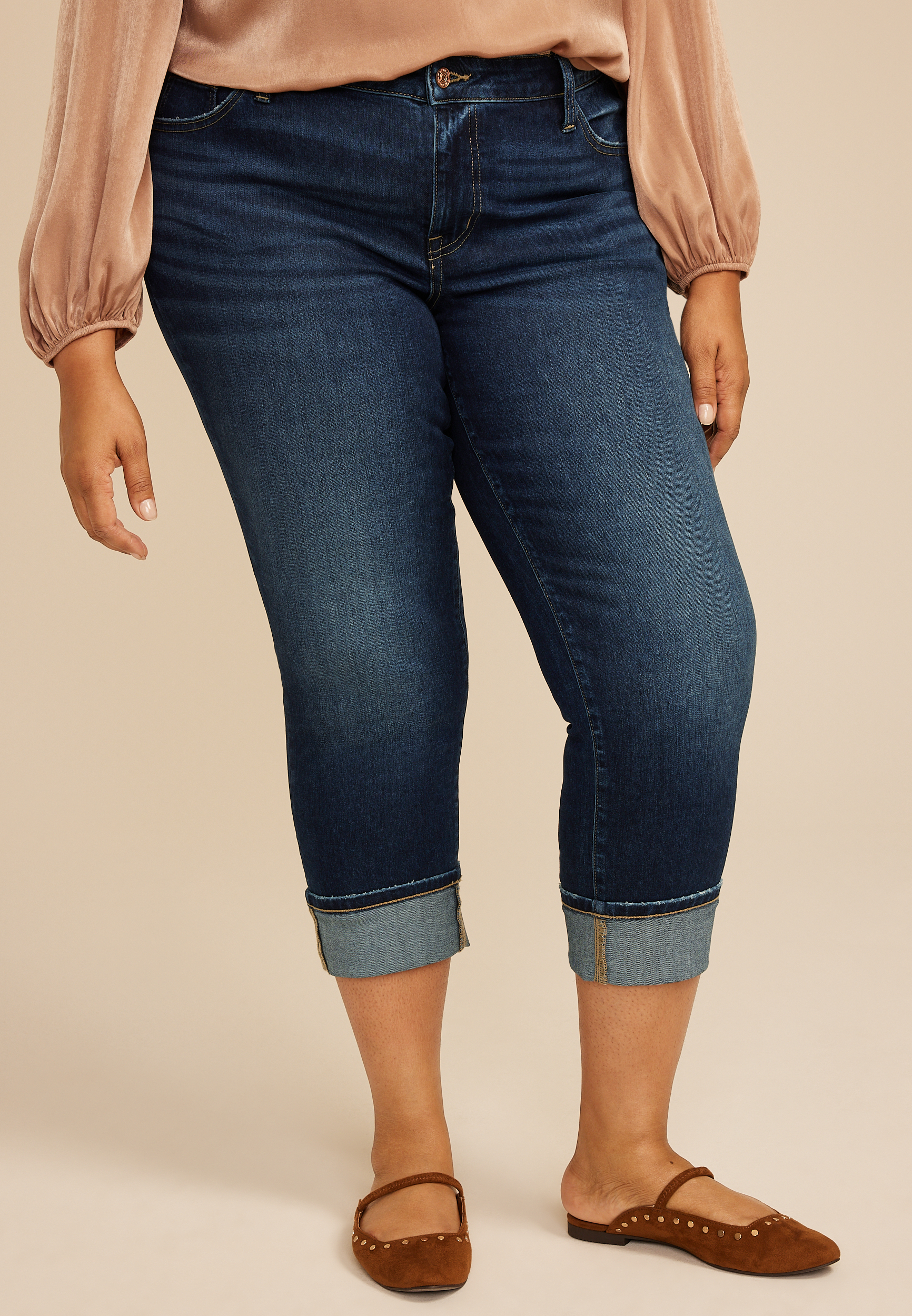 Plus Size m jeans by maurices&trade; Classic Mid Rise Straight Cropped Jean
