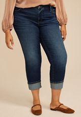 Plus Size m jeans by maurices&trade; Classic Mid Rise Straight Cropped Jean, C258, small
