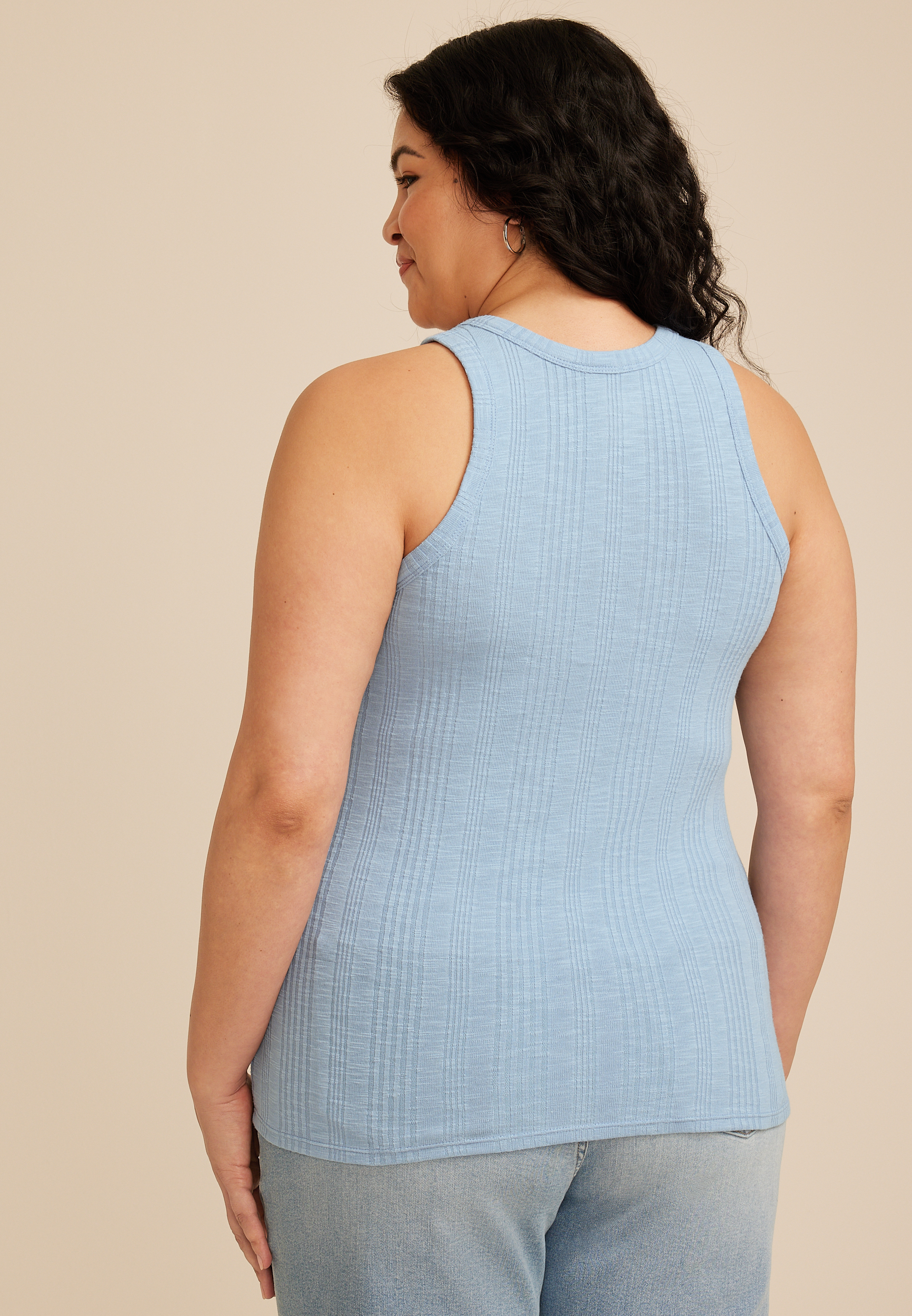 Plus Size 24/7 Variegated Ribbed Highline Tank Top, C8408, large