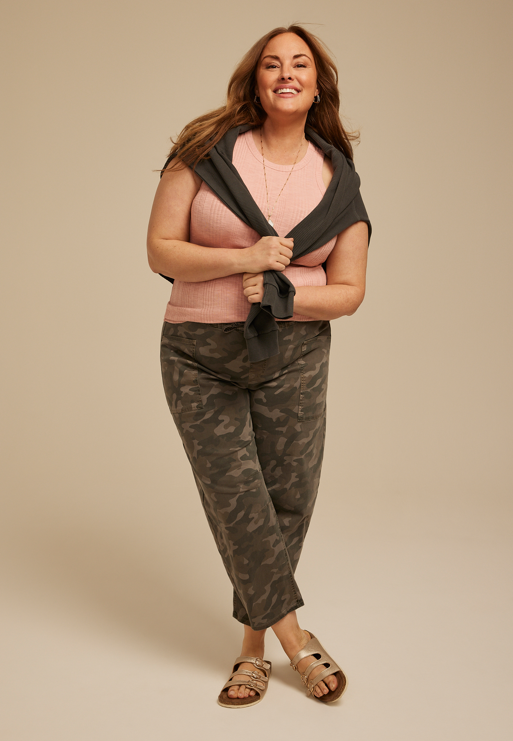 Plus Size 24/7 Variegated Ribbed Highline Tank Top