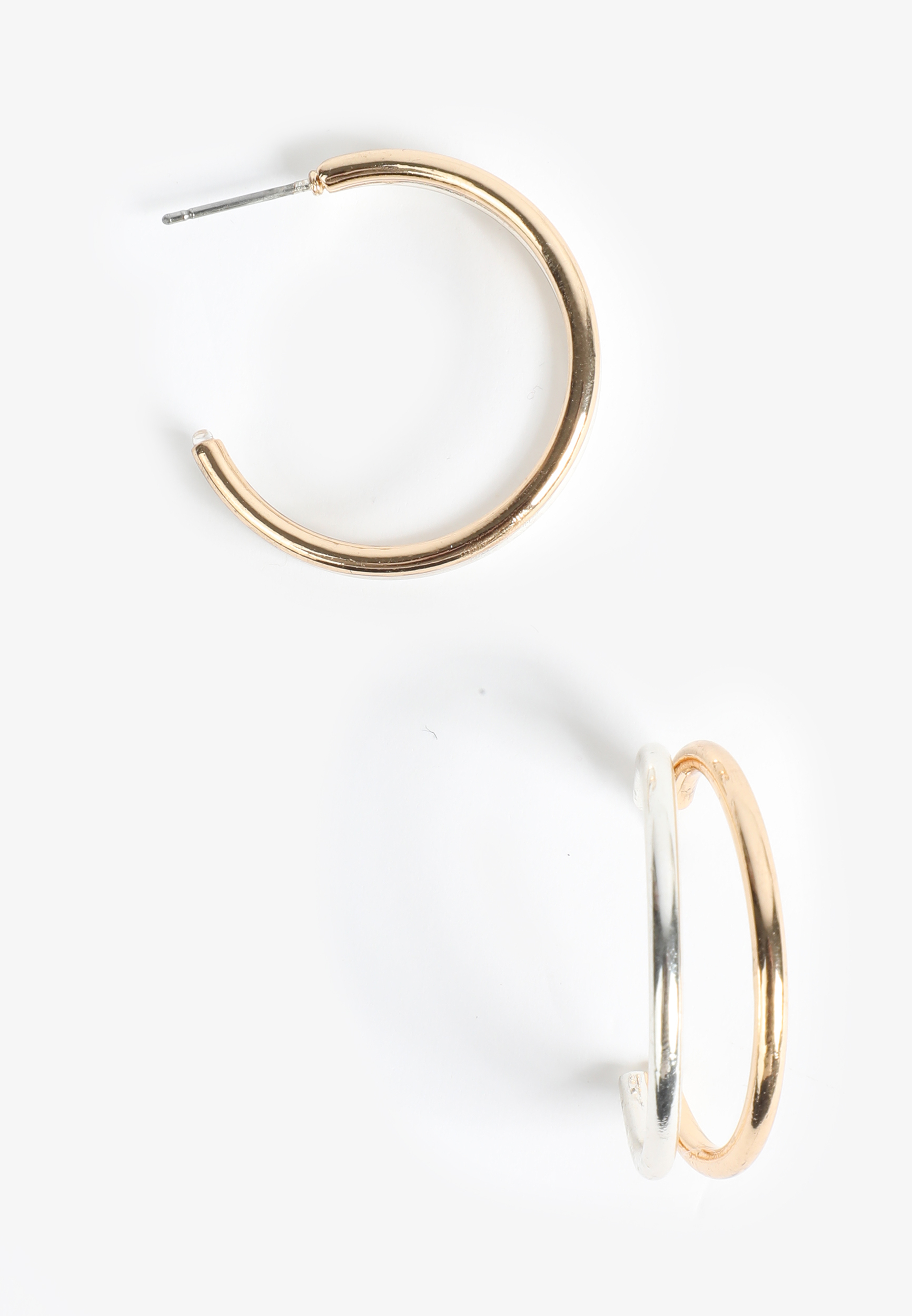 Two Tone Hoop Earrings
