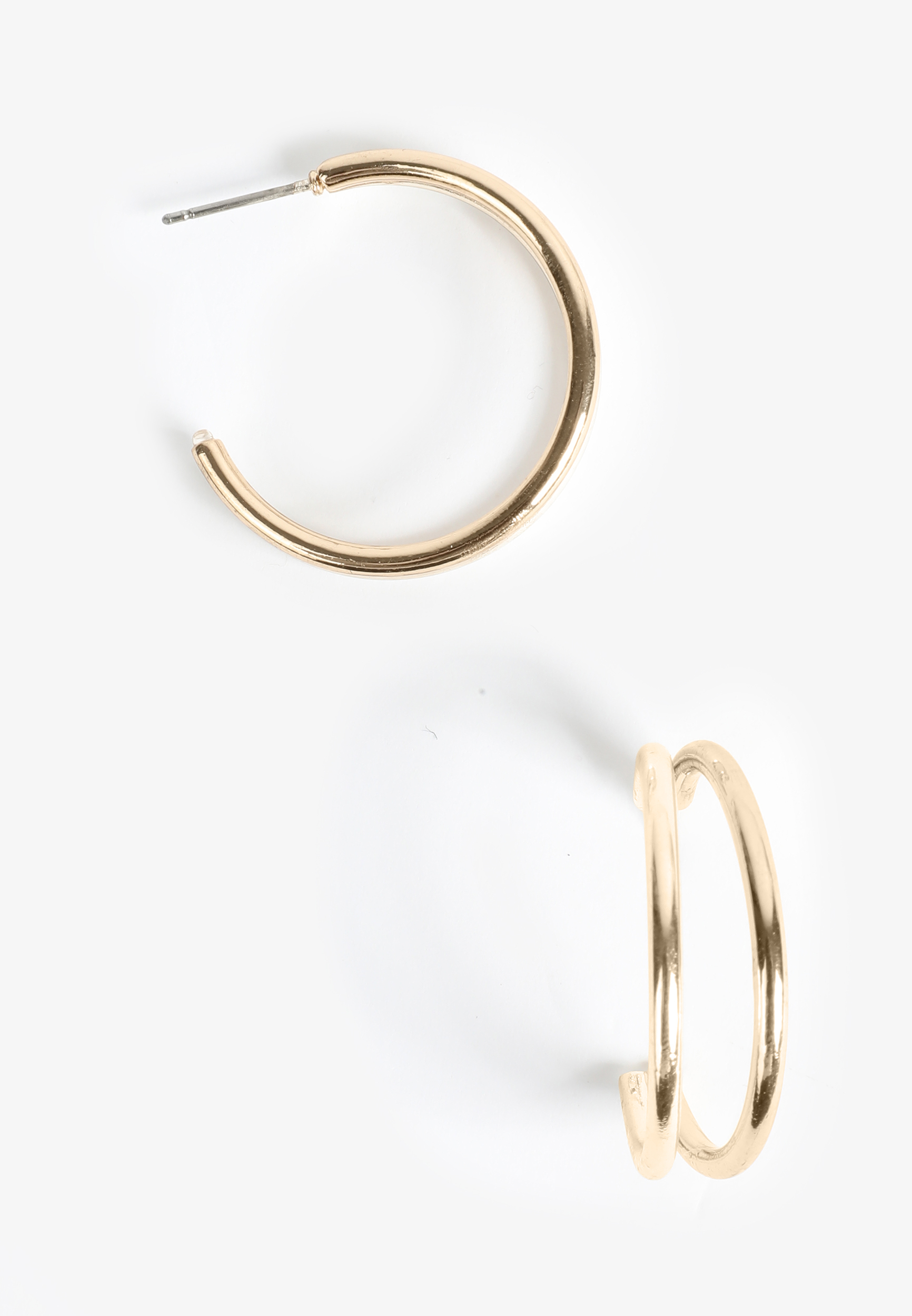 Gold Double Hoop Earrings