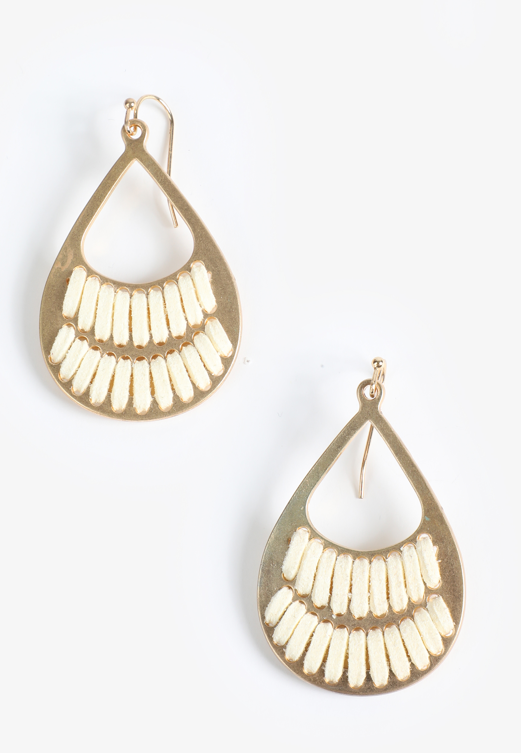 Gold Corded Teardrop Earrings