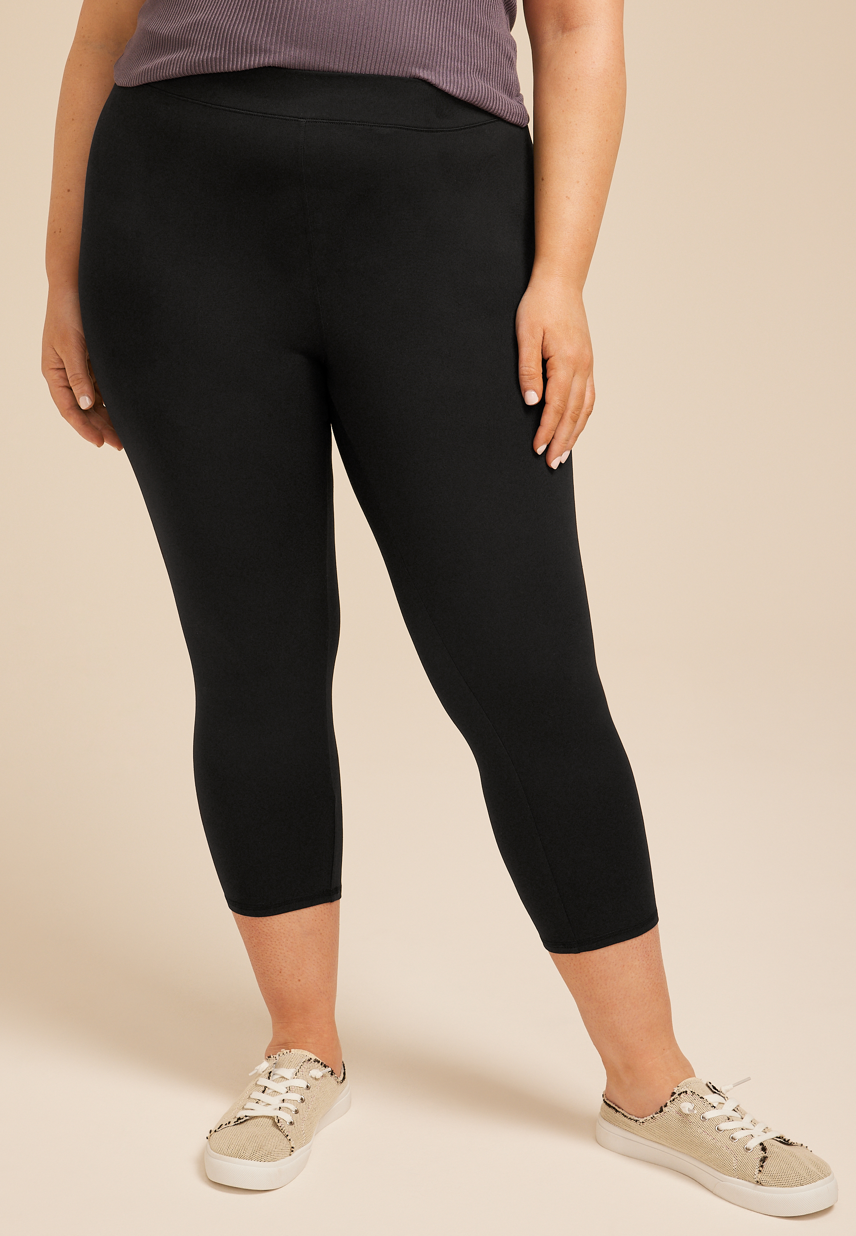 Plus Size Ultra Soft High Rise Capri Legging