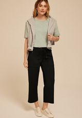 Traveler High Rise Wide Leg Cropped Pant, C106, small