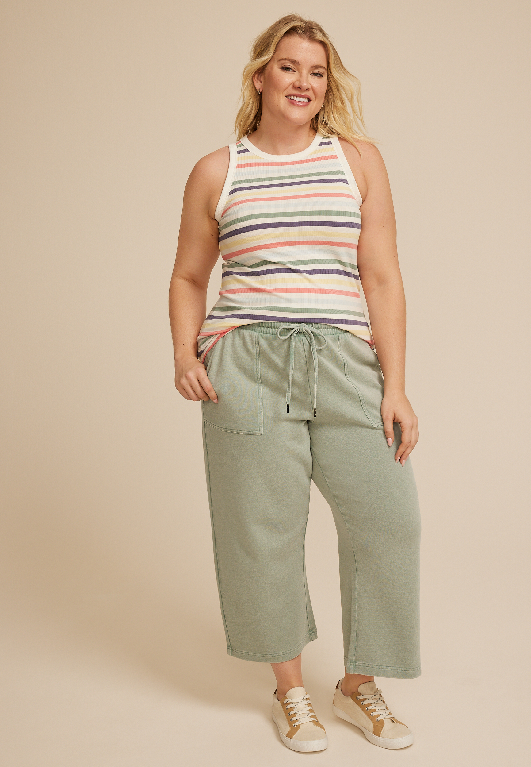 Plus Size 24/7 Striped Highline Tank Top