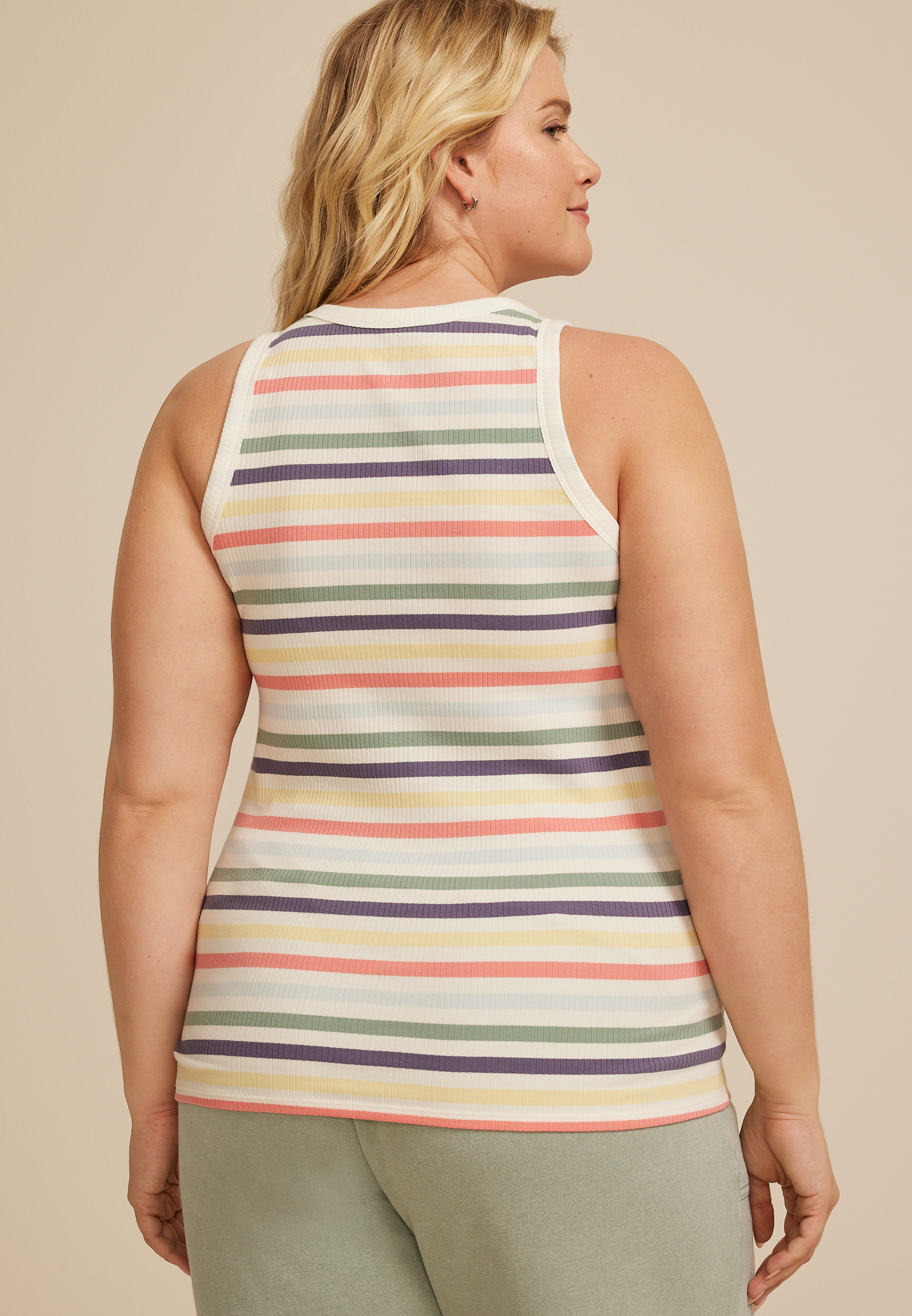 Plus Size 24/7 Striped Highline Tank Top, C1524, large