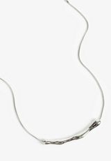 Silver Wavy Bar Necklace, SILVER, small