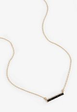 Black Stone Bar Necklace, GOLD/BLACK, small