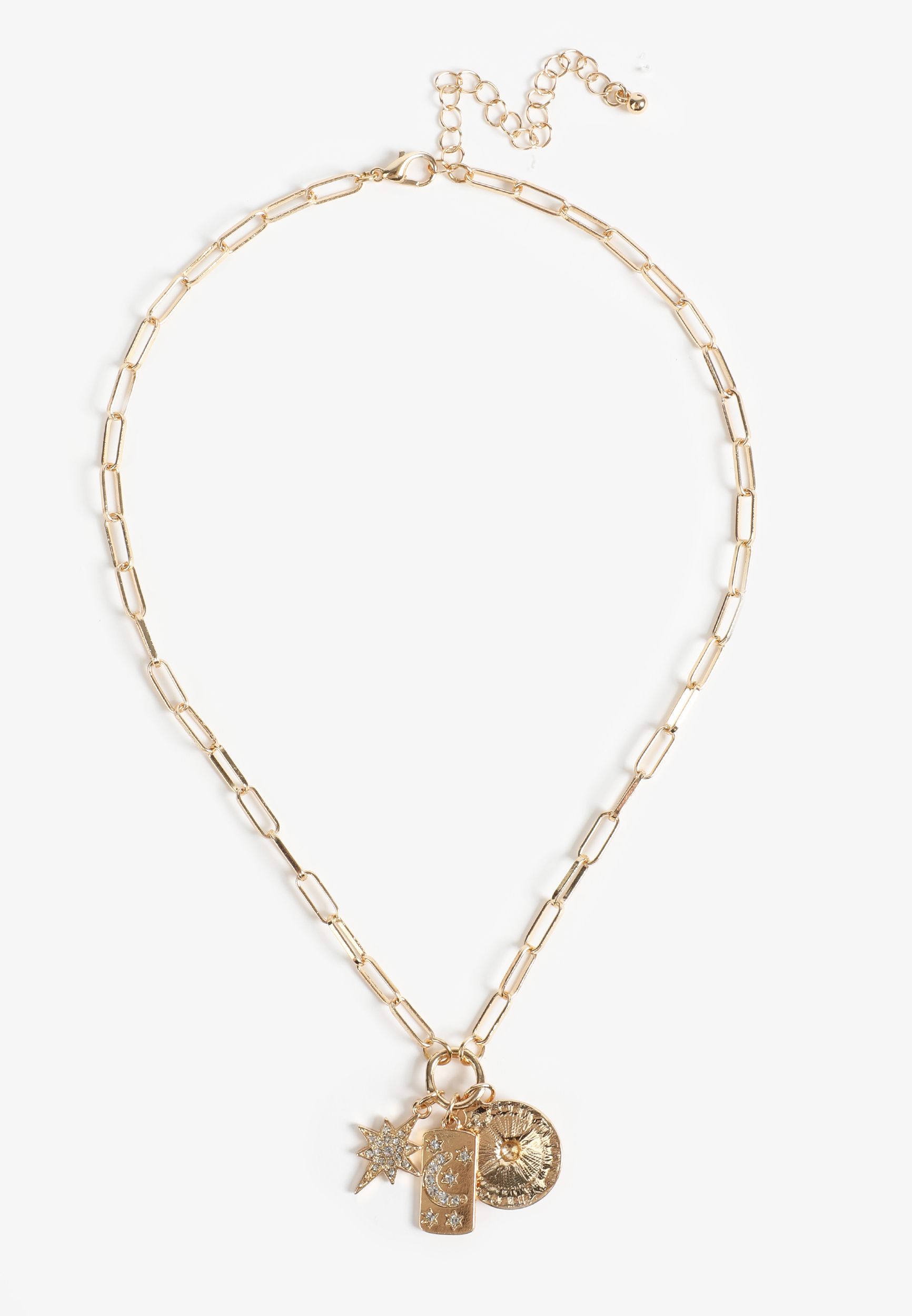 Celestial Coin Cluster Charm Necklace, C605, large
