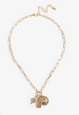 Celestial Coin Cluster Charm Necklace, C605, small