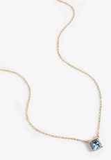 Blue Cushion Cut Pendant Necklace, C2004, small
