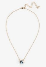 Blue Cushion Cut Pendant Necklace, C2004, small