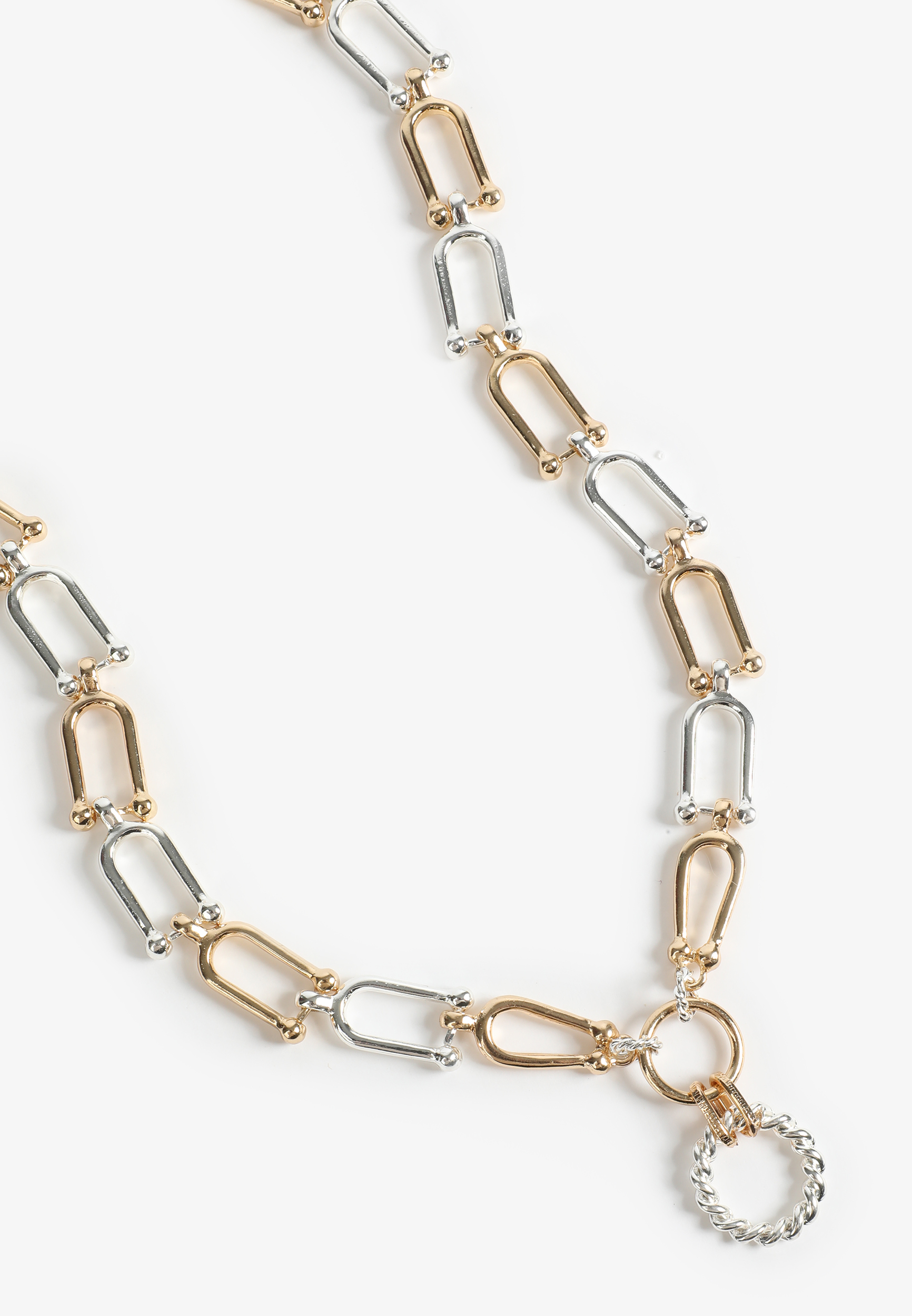 Two Tone Chunky Link Necklace