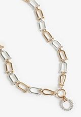 Two Tone Chunky Link Necklace, C5967, small
