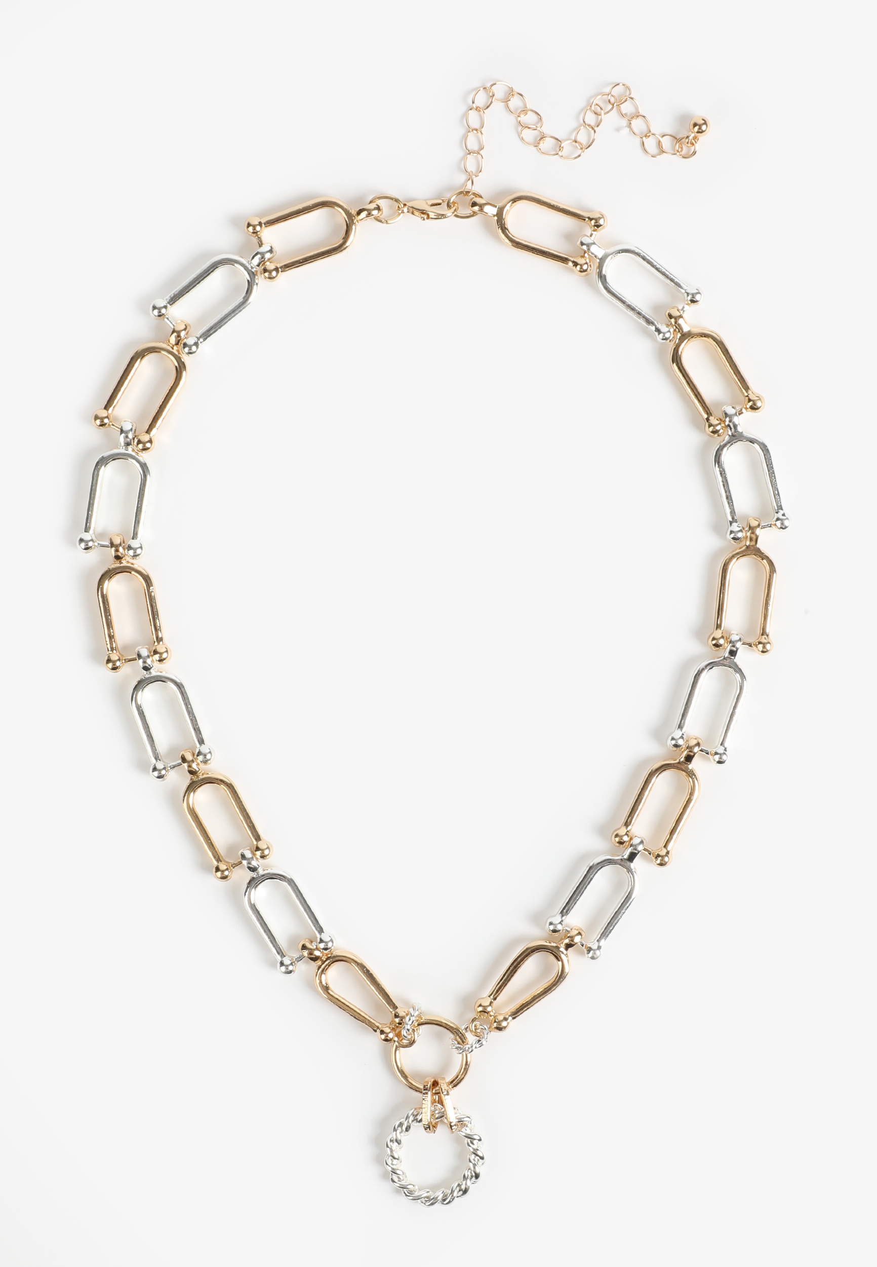 Two Tone Chunky Link Necklace, C5967, large