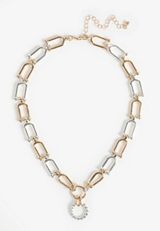 Two Tone Chunky Link Necklace, C5967, small